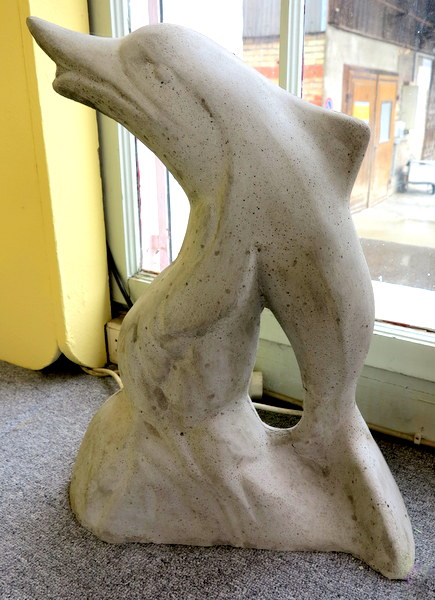 Delfin Figur Beton massiv, Gartenfigur H. 51 cm verkleinern