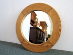 Details zu Runder Spiegel aus Tannenholz, massiv. Durchmesser: 60cm, Dicke: 2,5cm