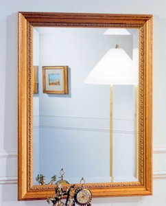 Stil - Spiegel, Gold mit geschliffenem Glas ( Facettenschliff ) vergrssern